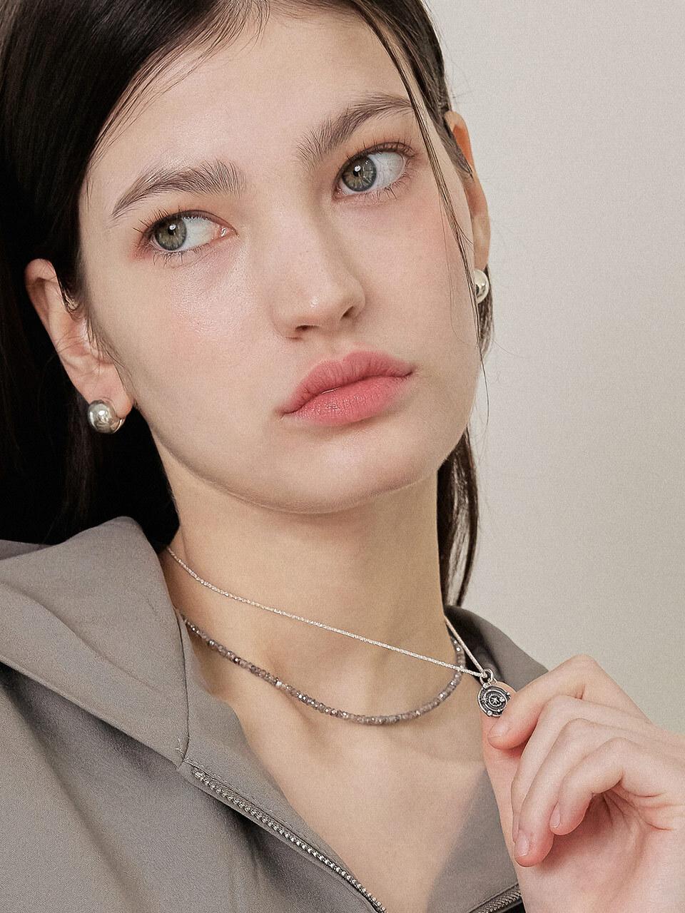 J.Lauren Natural Stone Sterling Silver Layered Necklace (N01147)