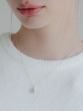 J.Lauren Prehnite Rough Stone Silver Necklace