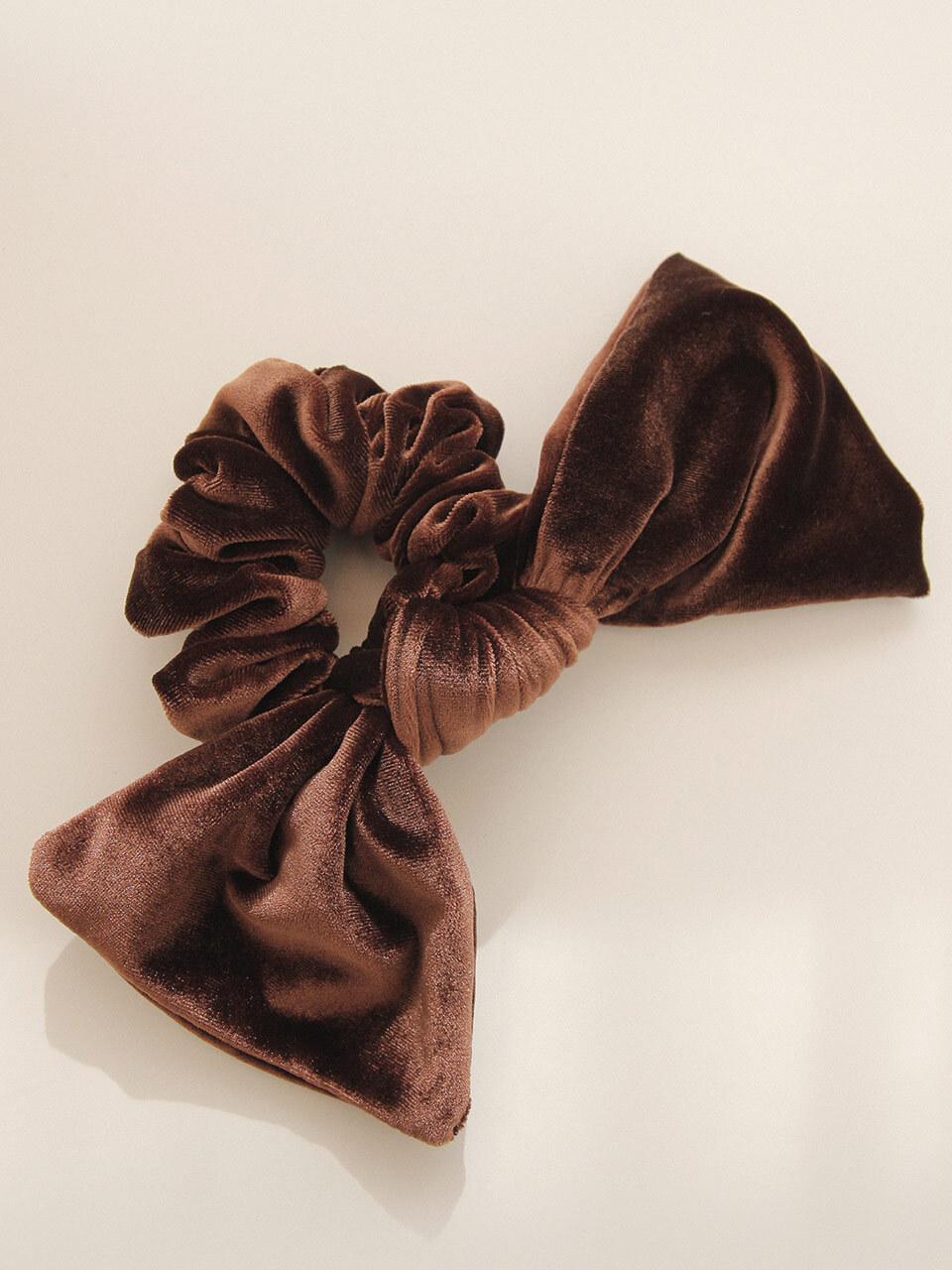 J.Lauren Ribbon Velvet Plated Hair Scrunchie (H01304)