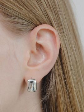 J.Lauren Silver Square Chubby Earrings