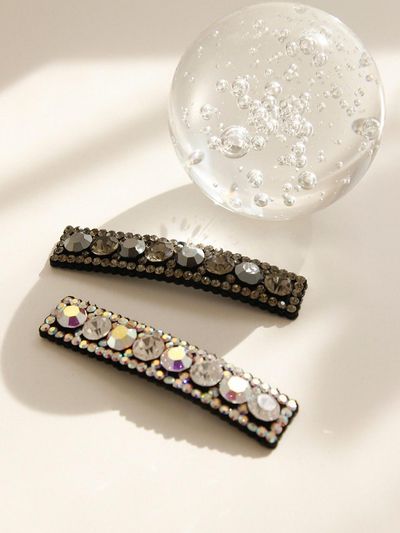 J.Lauren Slim Cubic Rectangular Bling Hair Clip H01138