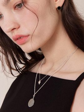 J.Lauren Sterling Silver Coin Big Pendant Necklace (N01170)