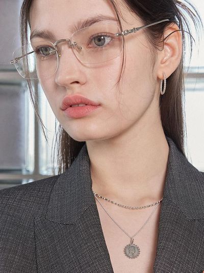 J.Lauren Sterling Silver Delicate Coin Ball Necklace [Silver] (N01185)