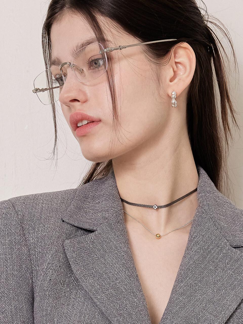 J.Lauren Sterling Silver Simple Ball Daily Necklace (N01177)