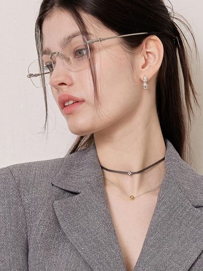 J.Lauren Sterling Silver Simple Ball Daily Necklace (N01177)