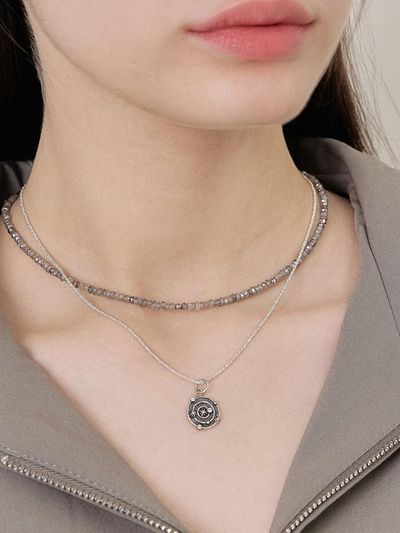 J.Lauren Sterling Silver Twinkle Coin Cubic Necklace (N01169)