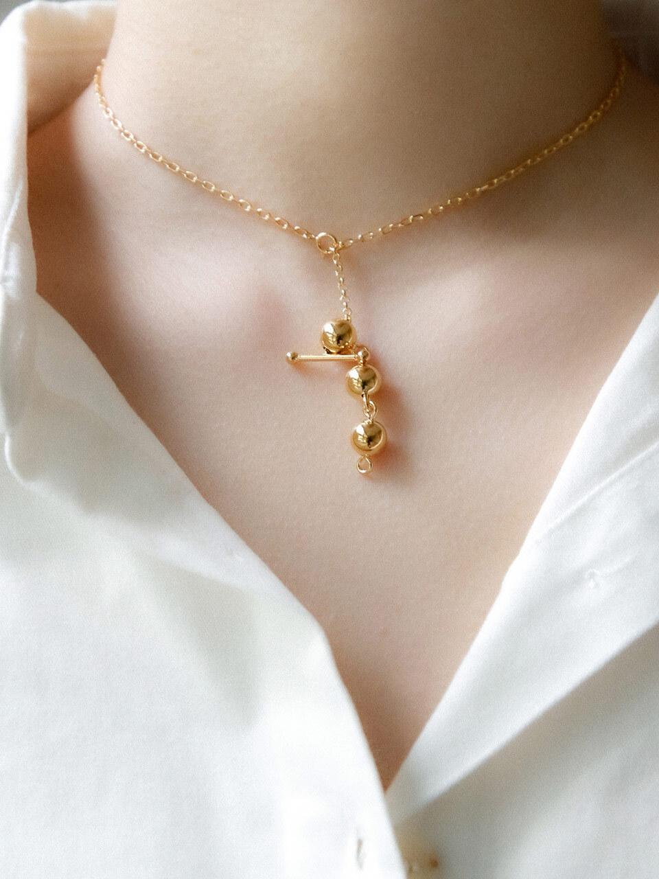 J.Lauren Tribble Silver Ball Chain Necklace