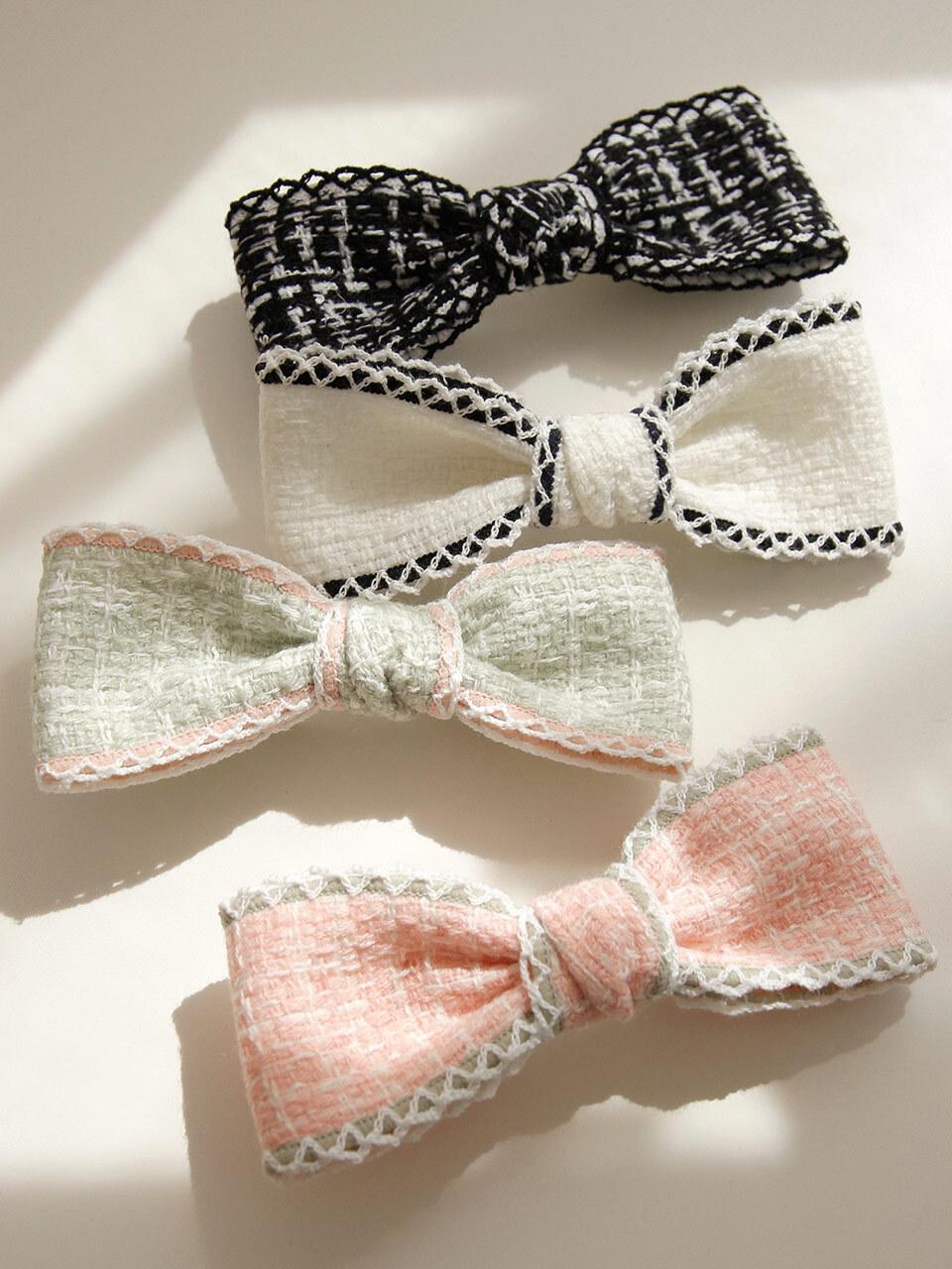 J.Lauren Tweed Stitch Ribbon Auto Hair Pin
