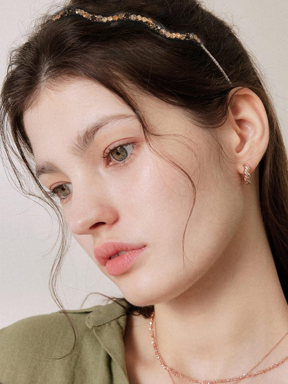 J.Lauren Wave Cubic Crystal Slim Hairband (H01275)