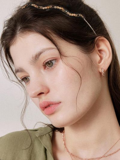 J.Lauren Wave Cubic Crystal Slim Hairband (H01275)