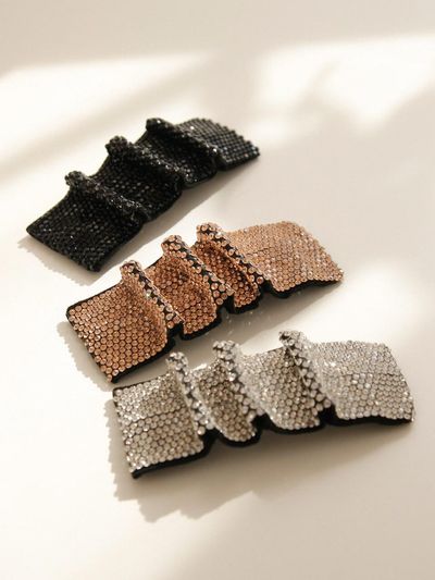 J.Lauren Wave Cubic Wave Shirring Hair Clip H01135