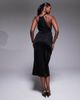 JLUXLABEL JLUXLABEL Anniversary belted wrap midaxi dress in black - 4
