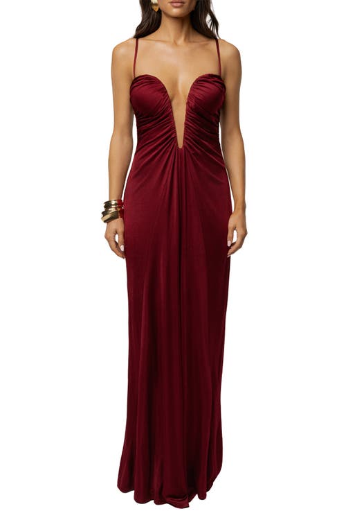 JLUXLABEL JLUXLABEL Auric Deep Plunge Maxi Dress