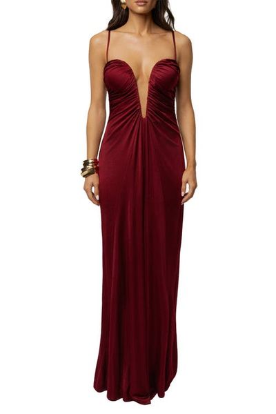JLUXLABEL JLUXLABEL Auric Deep Plunge Maxi Dress