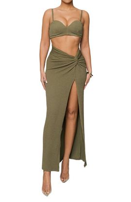 JLUXLABEL JLUXLABEL Deidra Draped Bra Top & Skirt Set