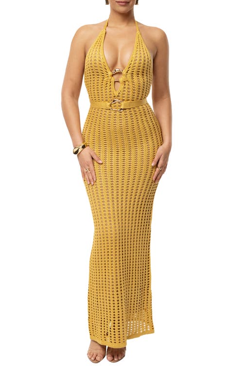 JLUXLABEL JLUXLABEL Dream Open Stitch Halter Dress