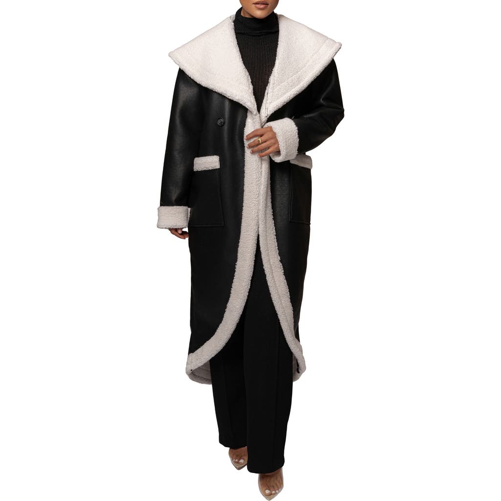 JLUXLABEL - Jaida Reversible Faux Shearling Coat