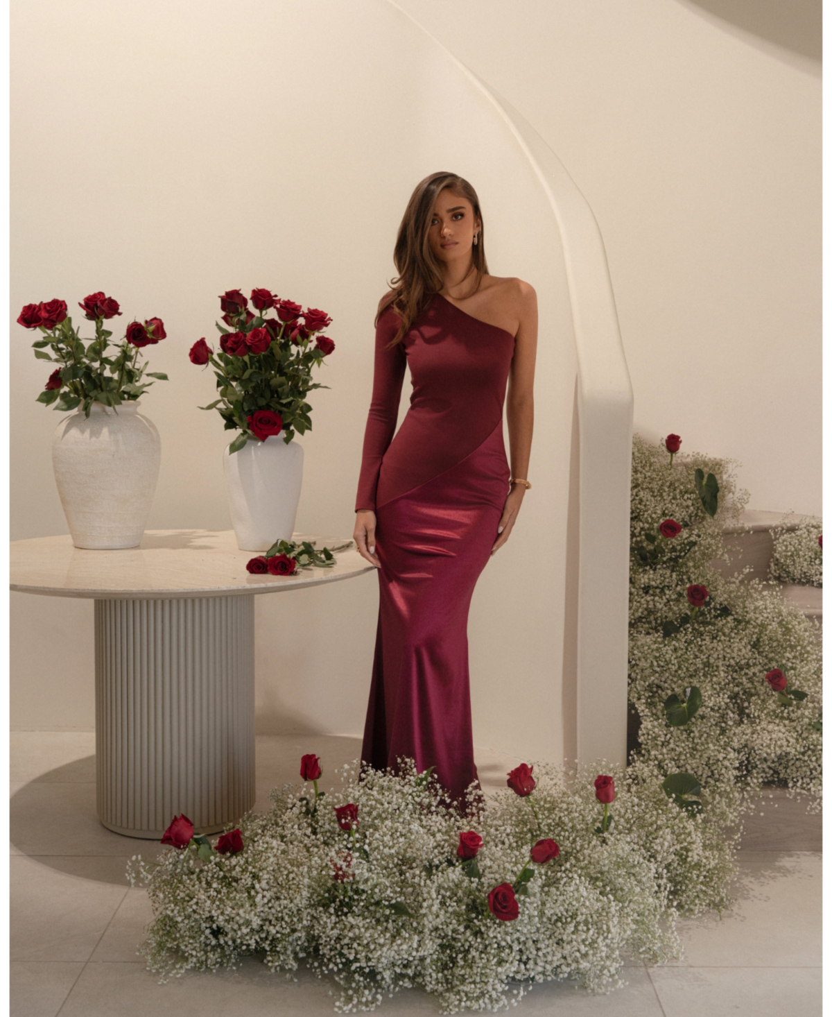 short white lace dress Luuvis Women A-Line High Neck Long Sleeves Homecoming The lace trim along Length veil:240cm/94'' AW-DR-10723 Princesa PR30151 Long Ball