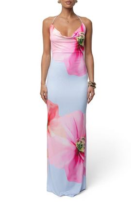 JLUXLABEL JLUXLABEL Midsummer Cowl Neck Cocktail Dress