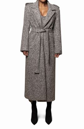 JLUXLABEL JLUXLABEL Savannah Belted Tweed Coat