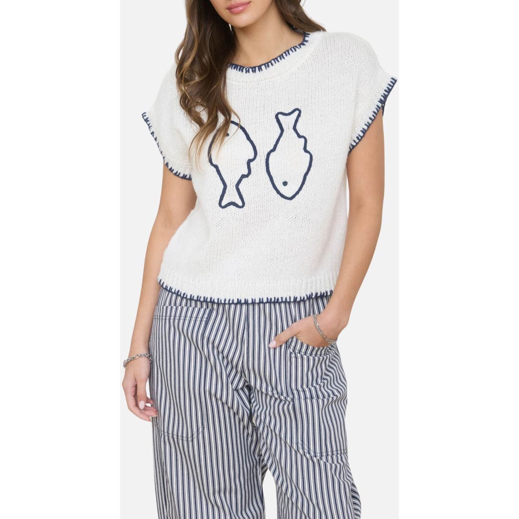 J.O.A. J.O.A. Fish Short Sleeve Sweater