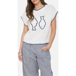 J.O.A. J.O.A. Fish Short Sleeve Sweater