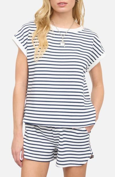 J.O.A. J.O.A. Stripe Cotton Blend Top & Shorts Set