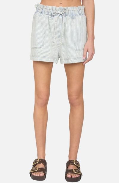 J.O.A. J.O.A. Stripe Paperbag Waist Denim Shorts