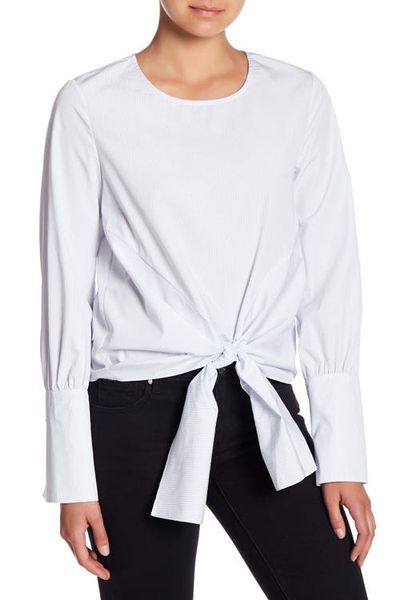 J.O.A. J.O.A. Stripe Tie Front Top