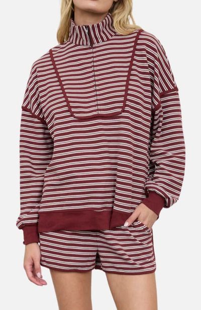 J.O.A. J.O.A. Stripe Top & Shorts Lounge Set