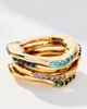 Joanna Laura Constantine Colored Stone Wave Rings, Set of 4 - 1