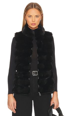 jocelyn jocelyn Plush Faux Fur Reversible Vest