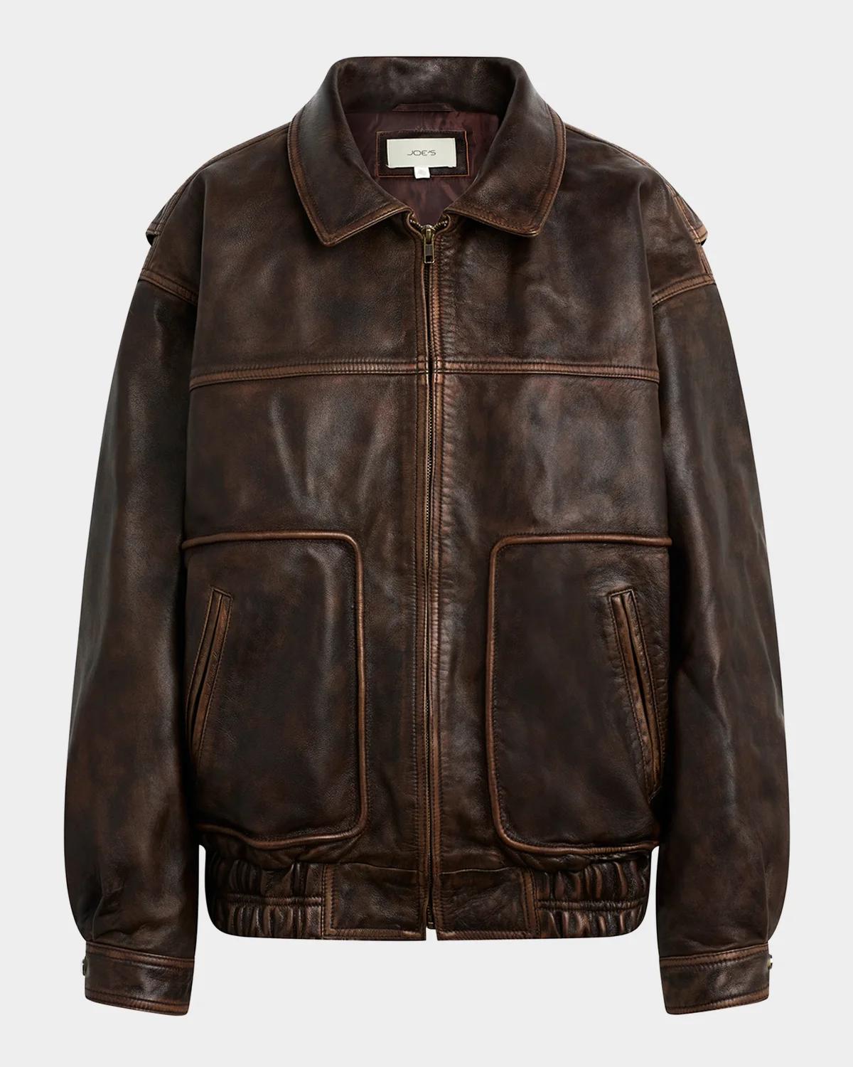 Joe & apos;s Jeans Luca Exposed-Seam Leather Jacket