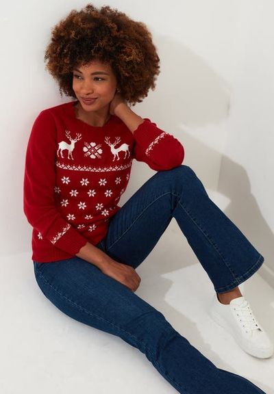 Joe Browns Joe Browns Novelty Holiday Snowflake Pullover Sweater