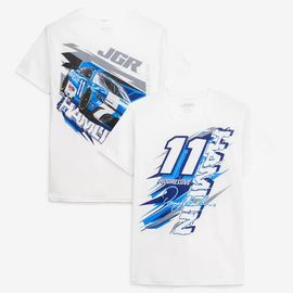 JOE GIBBS RACING TEAM COLLECTION Men's Joe Gibbs Racing Team Collection White Denny Hamlin #11 Progressive T-Shirt 