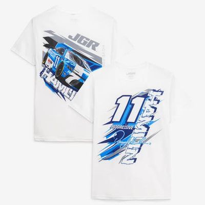 JOE GIBBS RACING TEAM COLLECTION Men's Joe Gibbs Racing Team Collection White Denny Hamlin #11 Progressive T-Shirt 