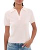 Joe's Jeans Joe's Jeans Cashmere Short Sleeve Polo Sweater Powder Pink - 1