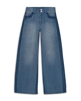 Joe's Jeans Joe's Jeans Girls' Bailey Two Tone Cotton Palazzo Fit Wide Leg Jeans