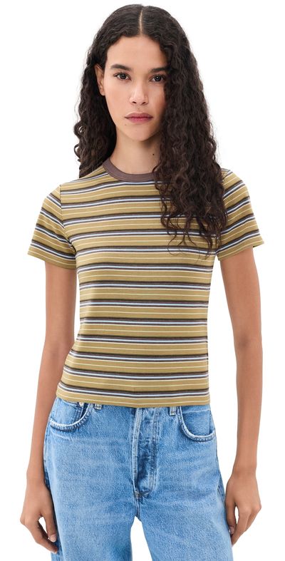 Joe's Jeans Joe's Jeans The Baby Tee CAMEL MULTI STRIPE
