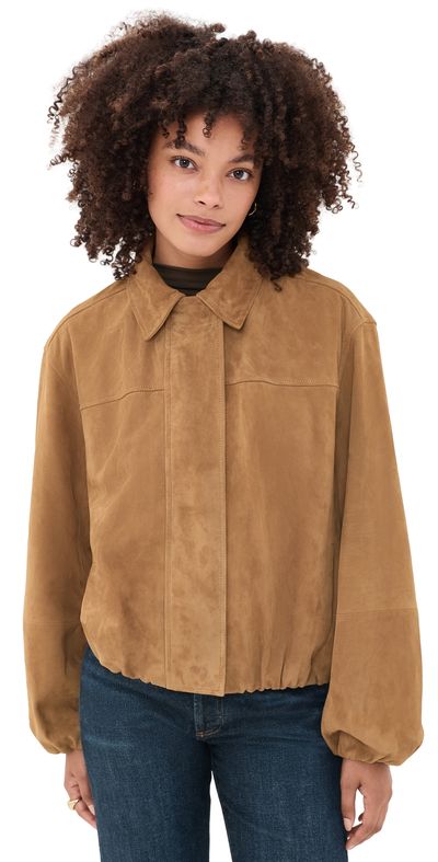 Joe's Jeans Joe's Jeans The Bella Suede Bomber Jacket Nutmeg