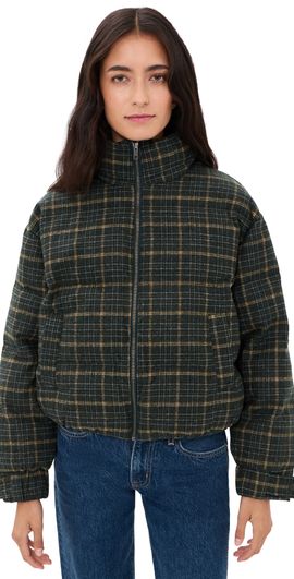 Joe's Jeans Joe's Jeans The Bruna Brushed Puffer Jacket Moss Multi Plaid