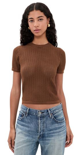 Joe's Jeans Joe's Jeans The Crochet Baby Tee Chocolate