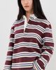 Joe's Jeans Joe's Jeans The Dylan Oversized Rugby Shirt Oxblood/Sky Rugby Stripe - 2