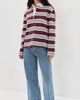 Joe's Jeans Joe's Jeans The Dylan Oversized Rugby Shirt Oxblood/Sky Rugby Stripe - 5