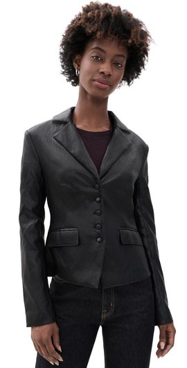 Joe's Jeans Joe's Jeans The Fitted Faux Leather Blazer Black
