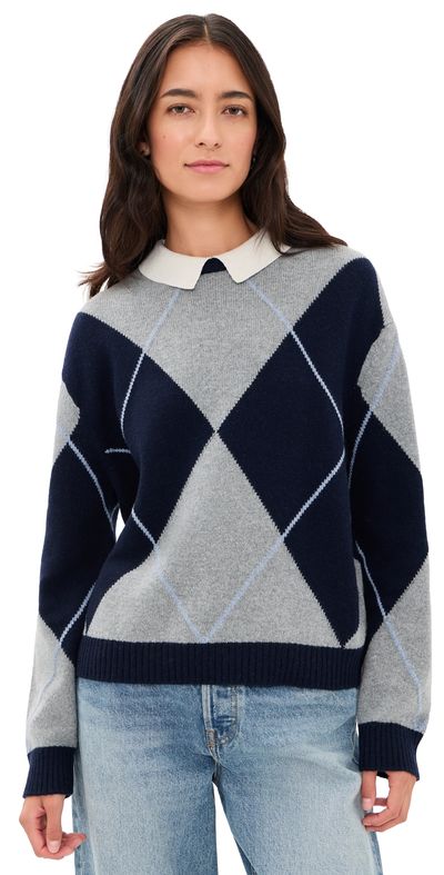 Joe's Jeans Joe's Jeans The Jude Collared Sweater Blue Argyle