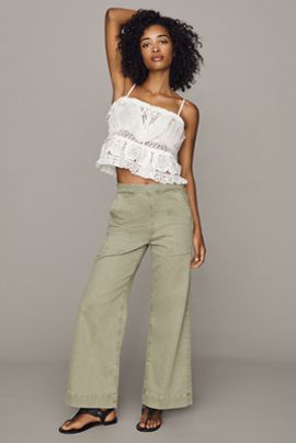 Joe's Jeans Side-Zip High-Rise Wide-Leg Ankle Jeans