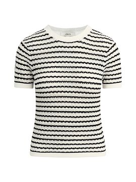 Joe's Jeans Women's The Crochet Striped Baby Tee