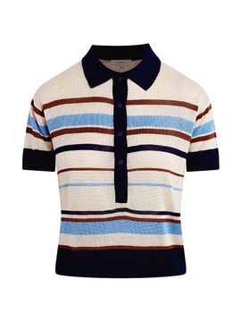 Joe's Jeans Women's The Stella Striped Polo Sweater