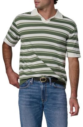 Joe's Joe's Club Stripe Johnny Collar Cotton Polo